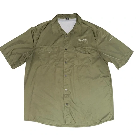 Under Armour Men’s All Season Gear Short Sleeve Button-Down Shirt Olive Green LG - Picture 2 of 6